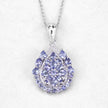 2.64 Carat Genuine Tanzanite and White Topaz .925 Sterling Silver Pendant