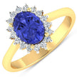 1.92 Carat Genuine Tanzanite and White Diamond 14K Yellow Gold Ring - Rings - Custom Crafting Alliance, LLC