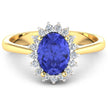1.92 Carat Genuine Tanzanite and White Diamond 14K Yellow Gold Ring - Rings - Custom Crafting Alliance, LLC