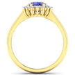 1.92 Carat Genuine Tanzanite and White Diamond 14K Yellow Gold Ring - Rings - Custom Crafting Alliance, LLC