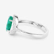 1.92 Carat Genuine Zambian Emerald and White Diamond 14K White Gold Ring - Rings - Custom Crafting Alliance, LLC