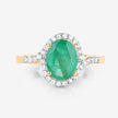 1.92 Carat Genuine Zambian Emerald and White Diamond 14K Yellow Gold Ring - Rings - Custom Crafting Alliance, LLC