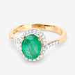 1.92 Carat Genuine Zambian Emerald and White Diamond 14K Yellow Gold Ring - Rings - Custom Crafting Alliance, LLC