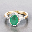 1.92 Carat Genuine Zambian Emerald and White Diamond 14K Yellow Gold Ring - Rings - Custom Crafting Alliance, LLC