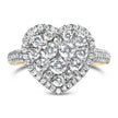 14K Yellow Gold 1 1/2 Cttw Diamond Heart Shaped Composite Ring (H-I Color, SI2-I1 Clarity) - Ring Size 7