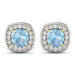 1.95 Carat Genuine Aquamarine and White Diamond 14K Yellow Gold Earrings - Earrings - Custom Crafting Alliance, LLC