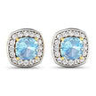 1.95 Carat Genuine Aquamarine and White Diamond 14K Yellow Gold Earrings - Earrings - Custom Crafting Alliance, LLC