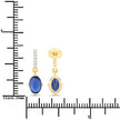 1.95 Carat Genuine Blue Sapphire and White Diamond 14K Yellow Gold Earrings - Earrings - Custom Crafting Alliance, LLC