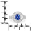 1.96 Carat Genuine Blue Sapphire and White Diamond 18K White Gold Ring - Rings - Custom Crafting Alliance, LLC