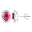 1.96 Carat Genuine Ruby and White Diamond 14K White Gold Earrings - Earrings - Custom Crafting Alliance, LLC