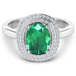 1.97 Carat Genuine Zambian Emerald and White Diamond 14K White Gold Ring - Rings - Custom Crafting Alliance, LLC