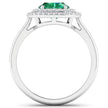 1.97 Carat Genuine Zambian Emerald and White Diamond 14K White Gold Ring - Rings - Custom Crafting Alliance, LLC