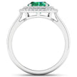 1.97 Carat Genuine Zambian Emerald and White Diamond 14K White Gold Ring - Rings - Custom Crafting Alliance, LLC