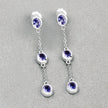 1.98 Carat Genuine Tanzanite .925 Sterling Silver Earrings - Earrings - Custom Crafting Alliance, LLC