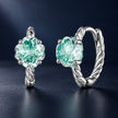 925 Sterling Silver White Gold Plated Transparent Glass 1.2x0.6 cm Hoop Earrings for Women