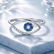 925 Sterling Silver Oxidized Ring with Pavé Setting CZ, 0.9*1.6 cm for Women