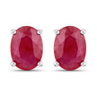 1.70 Carat Genuine Ruby 14K White Gold Earrings