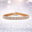 14K Rose Gold 3.0 Cttw Lab Grown Diamond Two Row Milgrain 7