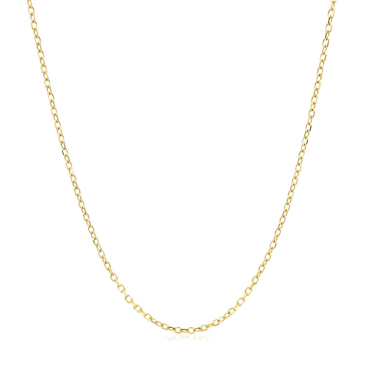 14k Yellow Gold Faceted Cable Link Chain 1.3mm