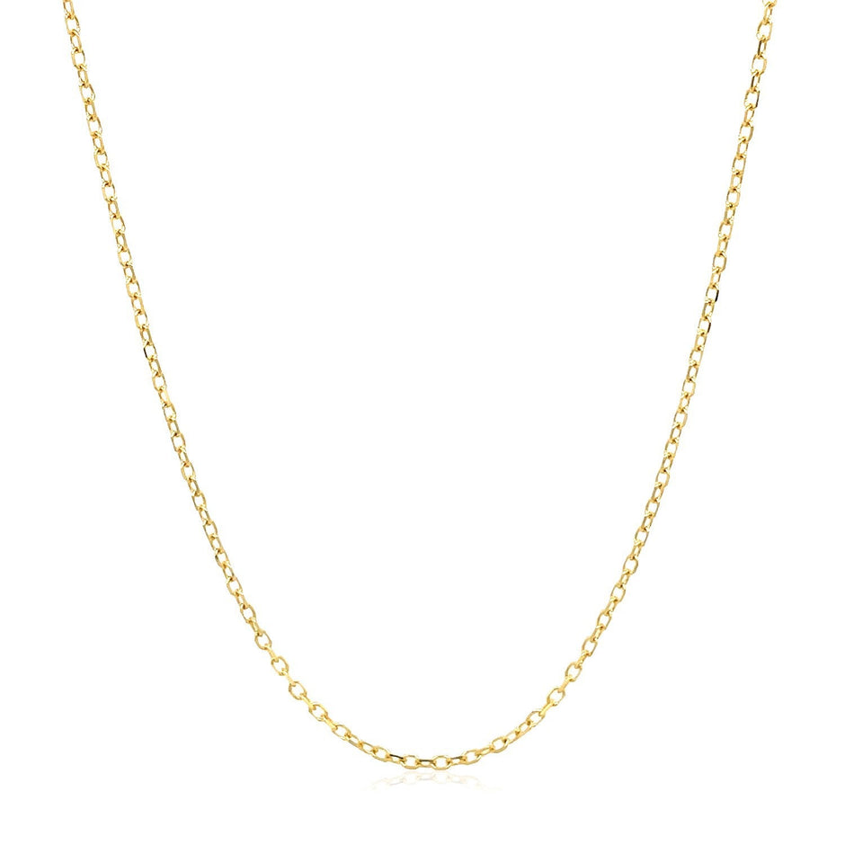 14k Yellow Gold Faceted Cable Link Chain 1.3mm