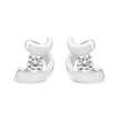 10K White Gold 1/10 Cttw Round Brilliant-Cut Diamond Espira Swirls Solitaire Push Back Stud Earrings (I-J Color, I1-I2 Clarity)