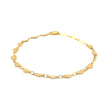 14k Yellow Gold 7 inch Mirrored Heart Chain Bracelet