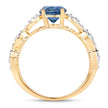 1.27 Carat Genuine Blue Sapphire and White Diamond 14K Yellow Gold Ring