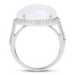 7.33 Carat Genuine White Rainbow Moonstone And White Topaz .925 Sterling Silver Ring