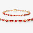 7.00 Carat Genuine Orange Sapphire 14K Yellow Gold Bracelet