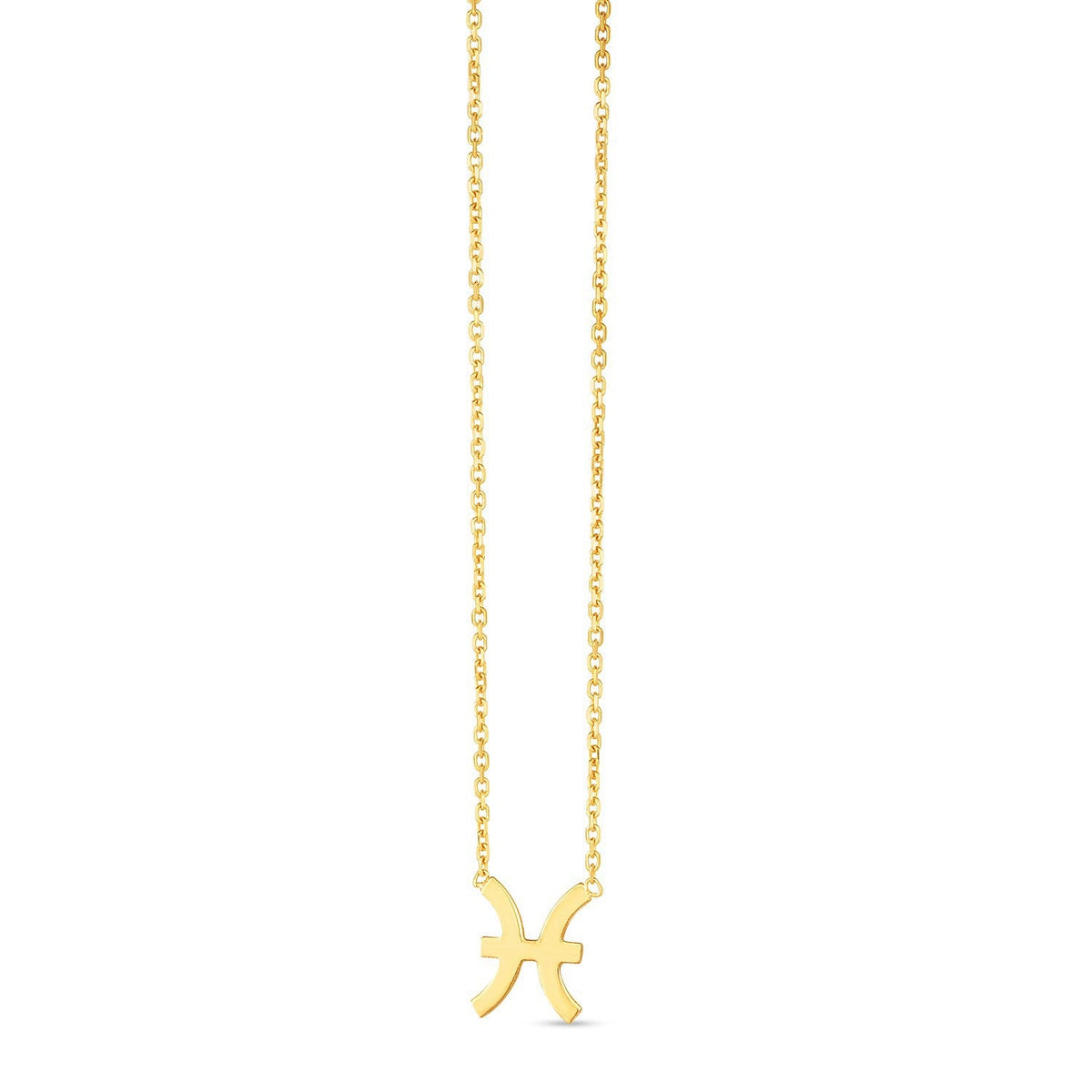 14K Yellow Gold Pisces Necklace