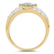 14K Yellow Gold Plated 1.70 Carat Genuine Blue Topaz .925 Sterling Silver Ring