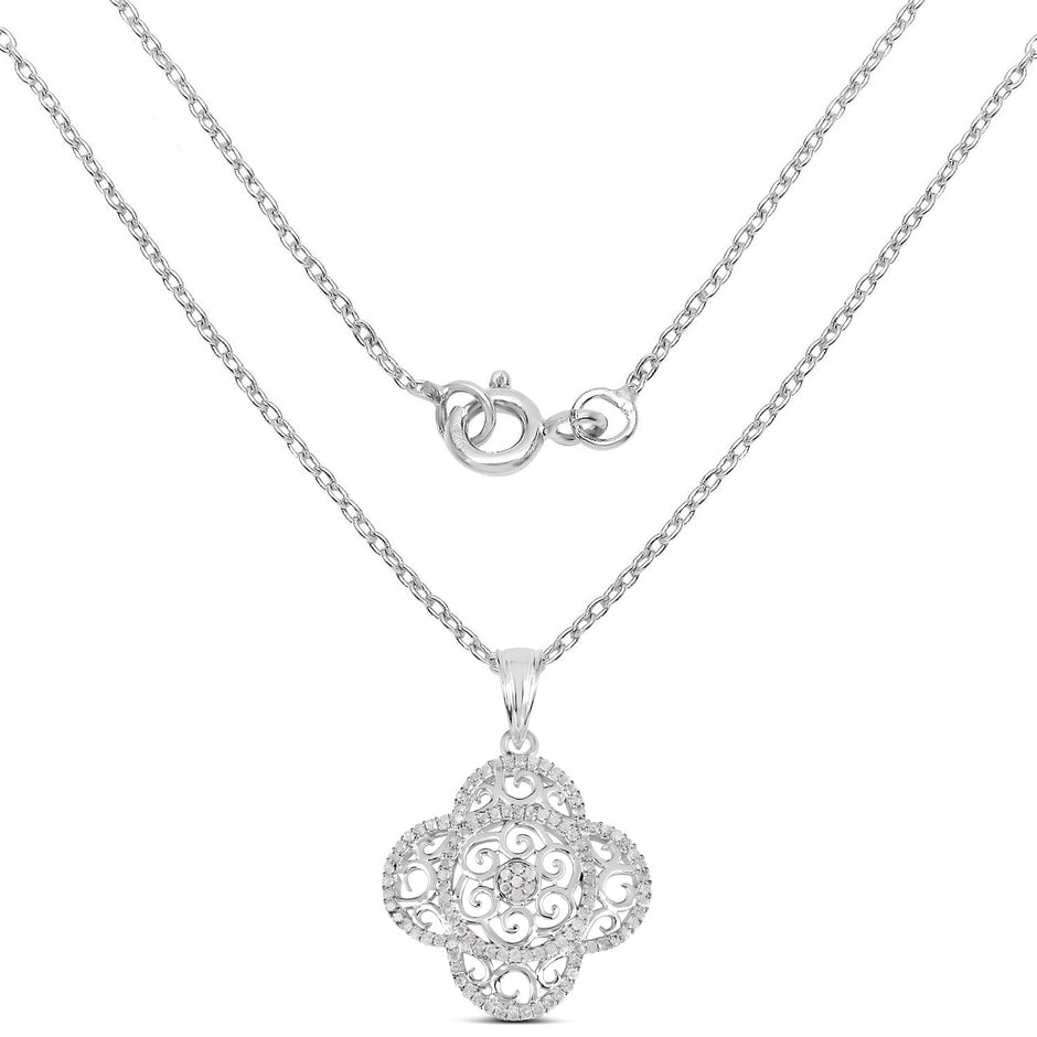 0.57 Carat Genuine White Diamond .925 Sterling Silver Pendant