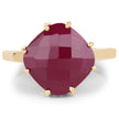 14K Yellow Gold Plated 8.95 Carat Glass Filled Ruby .925 Sterling Silver Ring