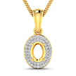 0.17 Carat Genuine White Diamond 14K Yellow Gold Semi Mount Pendant - holds 7x5mm Oval Gemstone