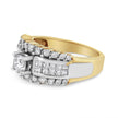 14K Yellow and White Gold 1 1/2 Cttw Round and Princess-Cut Diamond Band Ring (H-I Color, SI2-I Clarity)