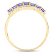 0.51 Carat Genuine Tanzanite and White Diamond 14K Yellow Gold Ring