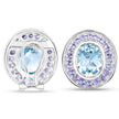 6.30 Carat Genuine Blue Topaz and Tanzanite .925 Sterling Silver Earrings