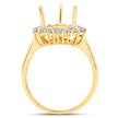 0.48 Carat Genuine White Diamond 14K Yellow Gold Semi Mount Ring - holds 11x9mm Pear Gemstone
