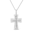.925 Sterling Silver Prong-Set Diamond Accent Cross 18