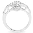 0.55 Carat Genuine White Diamond .925 Sterling Silver Ring