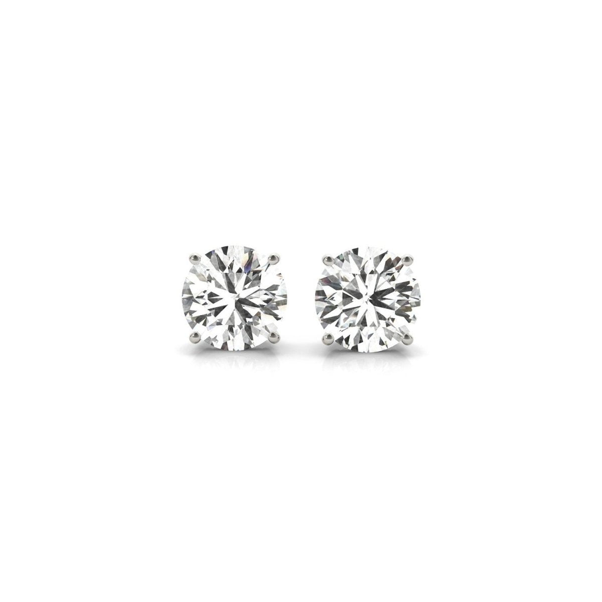 2 cttw Certified IGI Lab Grown Round Diamond Stud Earrings 14k White Gold (G/VS2) - Earrings - Custom Crafting Alliance, LLC