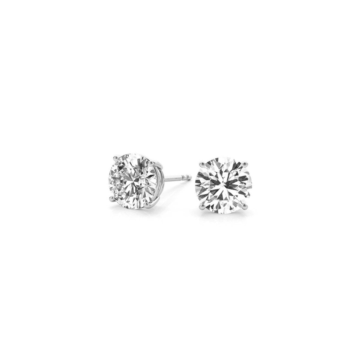 2 cttw Certified IGI Lab Grown Round Diamond Stud Earrings 14k White Gold (G/VS2) - Earrings - Custom Crafting Alliance, LLC