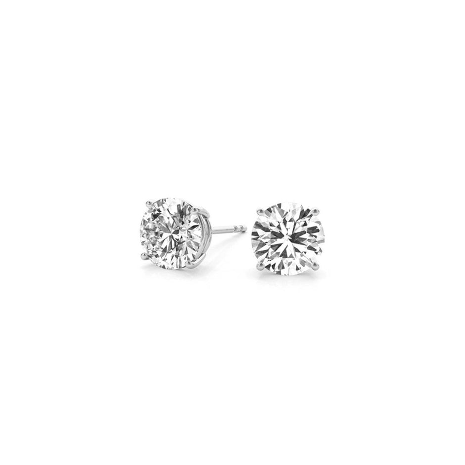 2 cttw Certified IGI Lab Grown Round Diamond Stud Earrings 14k White Gold (G/VS2) - Earrings - Custom Crafting Alliance, LLC