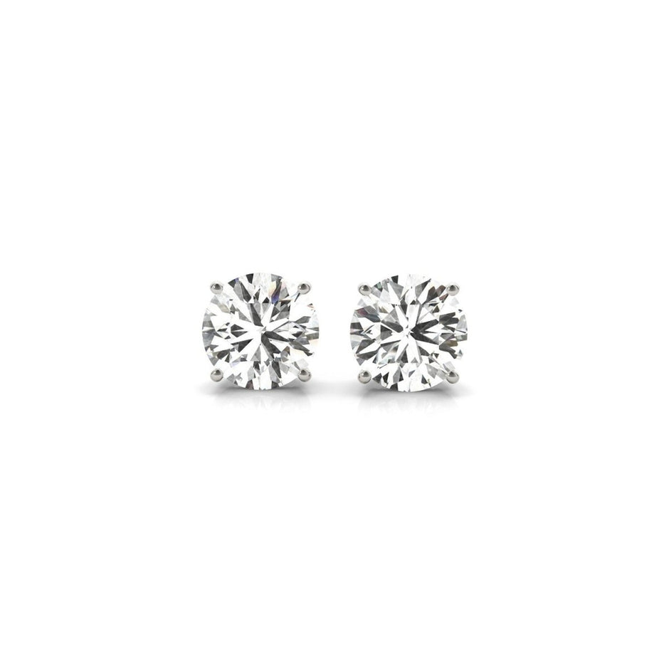 2 cttw Certified IGI Lab Grown Round Diamond Stud Earrings 14k White Gold (G/VS2) - Earrings - Custom Crafting Alliance, LLC
