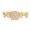 14K Yellow Gold Plated .925 Sterling Silver 1/10 Cttw Round-Cut Diamond Composite Halo Engagement Ring (I-J Color, I3 Clarity)- Size 7
