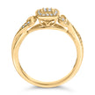 14K Yellow Gold Plated .925 Sterling Silver 1/10 Cttw Round-Cut Diamond Composite Halo Engagement Ring (I-J Color, I3 Clarity)- Size 7