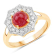 2.01 Carat Genuine Ruby and White Diamond 14K Yellow Gold Ring - Rings - Custom Crafting Alliance, LLC
