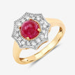 2.01 Carat Genuine Ruby and White Diamond 14K Yellow Gold Ring - Rings - Custom Crafting Alliance, LLC