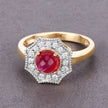 2.01 Carat Genuine Ruby and White Diamond 14K Yellow Gold Ring - Rings - Custom Crafting Alliance, LLC