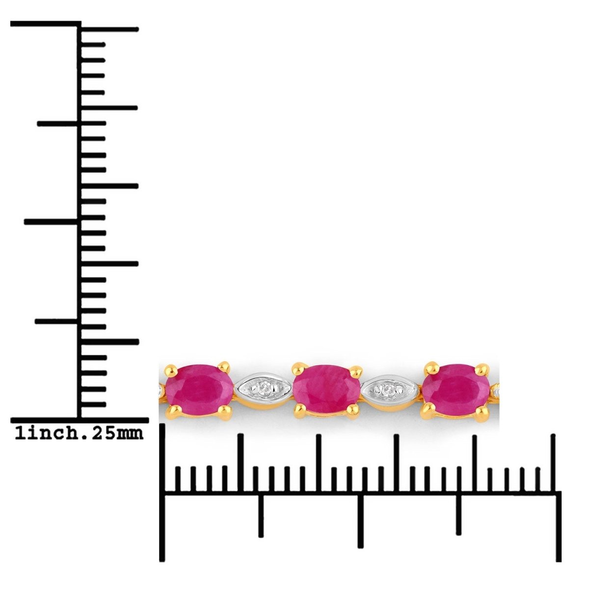 2.01 Carat Genuine Ruby and White Diamond .925 Sterling Silver Bracelet - Bracelets - Custom Crafting Alliance, LLC